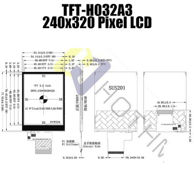 3.2 &quot;SPI TFT LCD Display Module 240x320 ST7789V شاشة تعمل باللمس مقاومة TFT-H032A3QVTST3R40