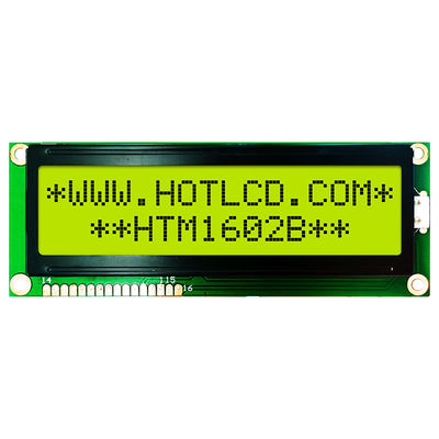 شاشة عرض أحرف LCD متوسطة الحجم مقاس 16 × 2 مع إضاءة خلفية خضراء HTM1602B