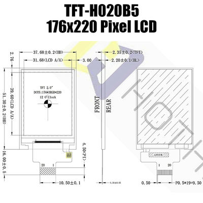 2 بوصة IPS 176x220 TFT وحدة عرض LCD / 128x160 بكسل LCD / TFT-H020B5QCTST2N20