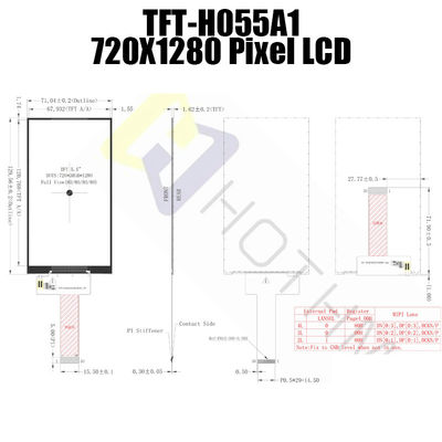 شاشة 5.5 بوصة 720x1280 IPS TFT LCD عالية السطوع IC ILI9881