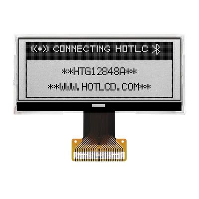 128X48 جرافيك COG LCD ST7565R-G | شاشة STN + بإضاءة خلفية بيضاء جانبية / HTG12848A