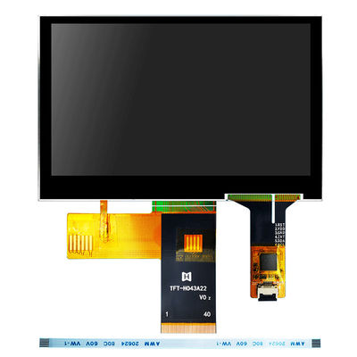 4.3 بوصة 480x272 TFT LCD Modulie شاشة عرض LCD بدرجة حرارة واسعة Pcap مراقب