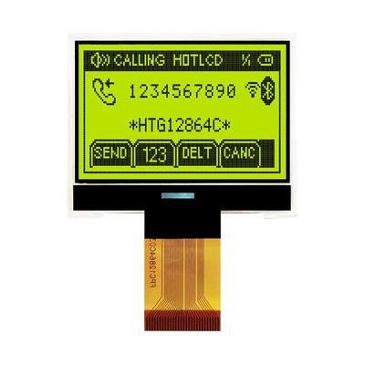128X64 شاشة عرض LCD رسومية COG شاشة FSTN مع إضاءة خلفية بيضاء جانبية HTG12864C