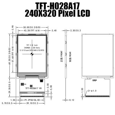 2.8 بوصة 240x320 MCU TFT وحدة العرض مع ST7789 سائق IC