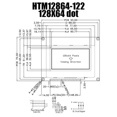 20PIN STN شاشة LCD ST7567 سائق IC 128X64 وحدة الرسم
