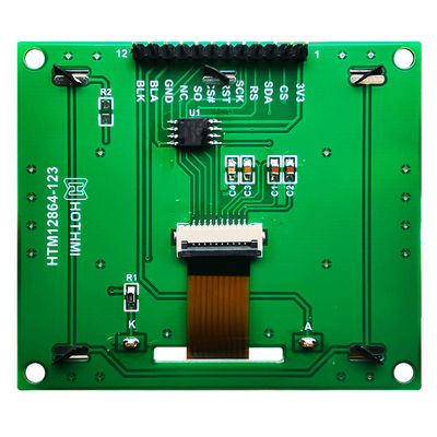 128X64 COB جرافيك LCD وحدة عرض FSTN مع الجهد السلبي