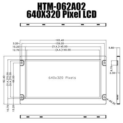 شاشة LCD بحجم 6.2 بوصة بدقة 640 × 320 شاشة أحادية TFT LCD لأشعة الشمس قابلة للقراءة