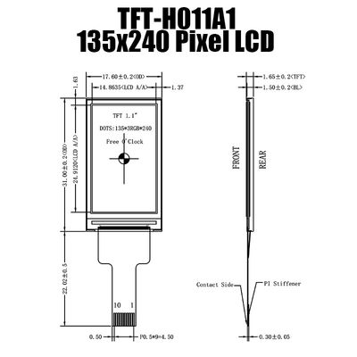 1.14 بوصة SPI TFT LCD عرض لوحة IPS شاشة 135x240 للأجهزة الذكية