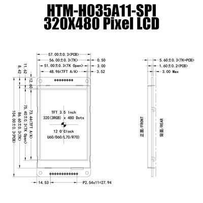 شاشة عرض LCD مقاس 3.5 بوصة 320X480 SPI TFT مع لوحة تحكم LCD