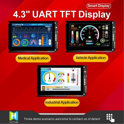4.3 بوصة شاشة سعوية تعمل باللمس UART شاشة TFT LCD 800x480 مع لوحة تحكم LCD