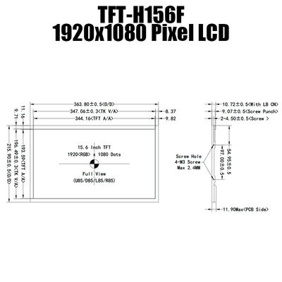 15.6 بوصة IPS 1920x1080 درجة حرارة عريضة TFT لوحة عرض LVDS